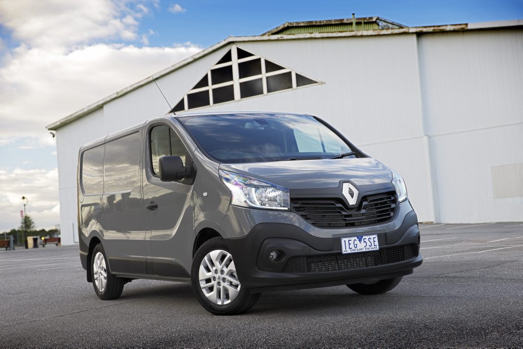 SENSIBLE CHOICE: Renault Trafic is a manual-only 103kW/340Nm diesel with seating for three and a payload of 1237kg. SENSIBLE CHOICE: Renault Trafic is a manual-only 103kW/340Nm diesel with seating for three and a payload of 1237kg.